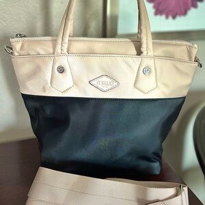 MZ Wallace Mini SoHo Tote Mushroom & Black Color Block
